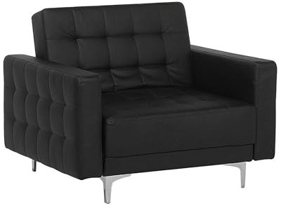 Beliani Moderner Sessel Kunstleder schwarz Aberdeen
