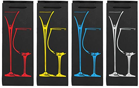 Toyvian Wein-Geschenktüten für 2 Flaschen, Rot, Gelb, Silber, Blau, 12 Stück