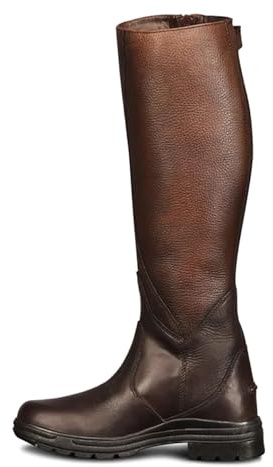 Ovation Women's Moorland II Highrider Tall Riding Boot - Full-Grain Leather Waterproof Breathable Side-Zip Equestrian Boots, Brown, 8.5 Wide