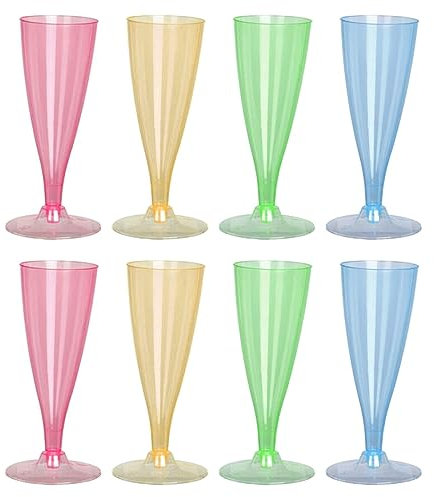 HAC24 16x Plastik Sektglas 0,13l Champagnerglas Kunststoff Wiederverwendbar Sektkelch Plastikglas