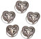 Alpenflüstern Trachten Haar-Curlies Strassherz-Hirsch 5-er Set (antik-silber-farben) ADV127