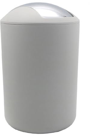 BM 6075 Pattumiera Bagno Basculante Cestino Spazzatura Bidoncino Bagno 3L Grigio, Diversi Colori a Scelta, Realizzata in Polipropilene
