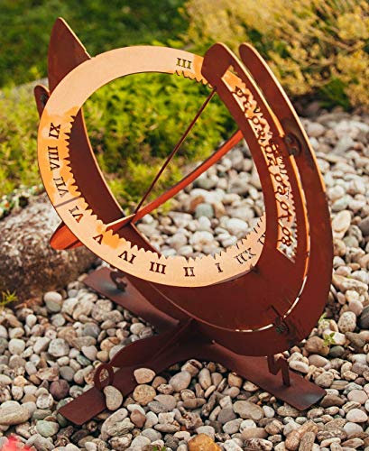 Rostalgie Edelrost Sonnenuhr 62 x 57 cm Gartendekoration Skulptur Handarbeit