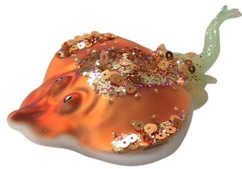 Manta Rochen Fisch braun Weihnachtsbaumkugel Glas Christbaumschmuck Weihnachten