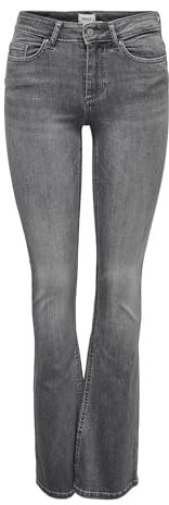ONLY Damen Onlblush Mid Flared Tai0918 Noos Jeans, Grey Denim, XL / 30L EU