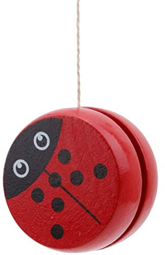 Yolluu Holz-Jojo-Spielzeug, Marienkäfer-Yoyo-Spielzeug, Kinder-Hand-Augen-Koordinationsentwicklung, reaktionsschnelle Loop-Yoyo-Yo-Jo-Jo-Spielzeuge, Kindergeburtstag, Party,