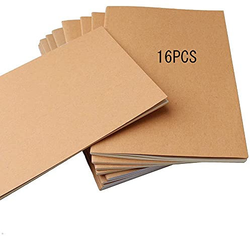 CATTY Klein Notizblock A5, Notizbuch aus Kraftpapier, Weich Abdeckung Tagebuch, Skizzenbuch Skizzenblock, für Reisende, Studenten, Büro (A5-Format, 10,23 * 7,28 Zoll, 40 Seiten / 20 Blatt, Braun)