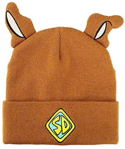 Scooby Doo Strickmütze, bestickt, Acryl, Braun
