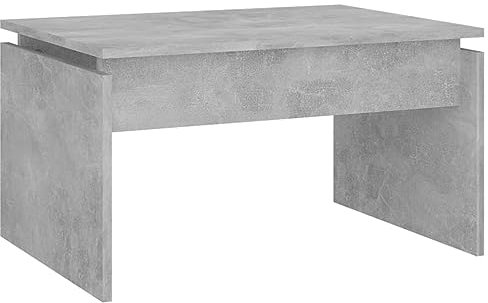 vidaXL Mesa de Centro Auxiliar Consola Mesita Salón Lateral Té Café Sofá Sala de Estar Muebles Mobiliario Gris Hormigón Contrachapada 68x50x38 cm