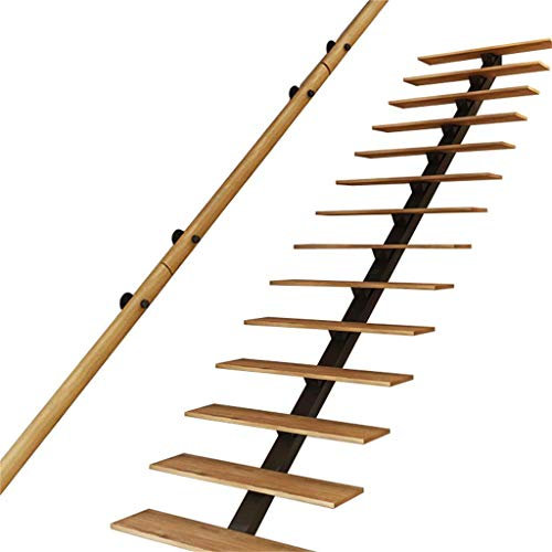 Pkfinrd Rampes d'escalier de sécurité 50cm-300cm. Mandrail - Kit Complet. Escalier en Bois Massif sécurisé intérieur Staira Mural Escalier Handrail Banister Banister Staircase Support de Rail 250cm