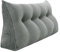 Rucener Bettkeilkissen, Kopfteil, dreieckige Lesekissen, große Nackenrolle, Rückenlehne, abnehmbare Stütze zum Waschen, geeignet für Sofa und Bett Grau 140 cm