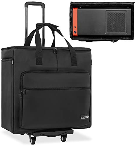 AKOZLIN Desktop-Gaming-Computer-Tower, PC-Tragetasche mit abnehmbarem Wagen, Reise-Aufbewahrungstasche für Host, Tastatur und Maus, mit tragbarem Dolly schwarz