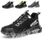 Fadezar Sicherheitsschuhe Herren Damen Wasserdicht Arbeitsschuhe Herren Leicht Atmungsaktiv Stahlkappenschuh Sportlich rutschfest Arbeitsturnschuhe Gr.36-46 Schwarz EU 44