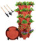 Jardinière verticale empilable à 6 niveaux pour fraises, herbes, fleurs et légumes, pots de jardinage d'intérieur et d'extérieur avec roues amovibles et outils