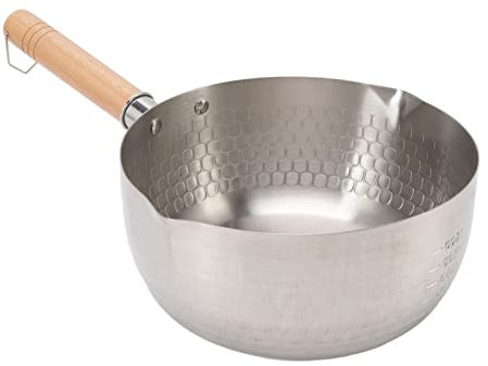 Casserole Yukihira, Casserole Japonaise Antiadhésive En Acier Inoxydable Pour Nouilles Avec Manche En Bois Pour la Cuisson, les Nouilles, les Soupes