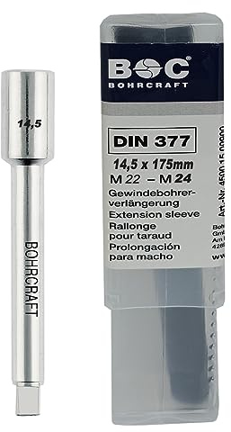 Windeisen Profi Werkzeughalter Wendeisen Gewindebohrer Verlängerungen mit und ohne Knarre (Verläng. 14,5mm M22-24)