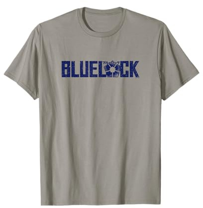 Blue Lock Official Epic Blue Bold Distressed Big Chest Logo T-Shirt