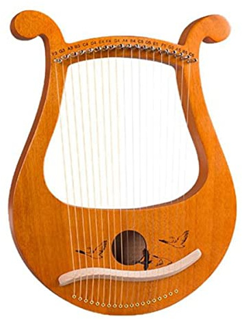Rfeeuubft Livre Harpe, Violon Grec un 19 Cordes, Modèles uniques de Lire un 19 Cordes, Symboles Phonétiques Sculptés, Pour Débutants Amoureux Musique, Etc.