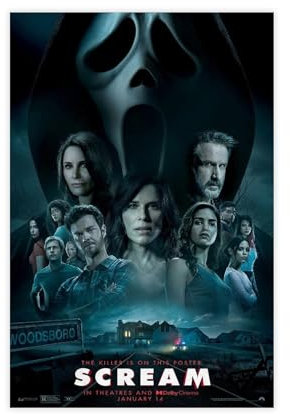 RePaLy Filmposter Scream 2022, Leinwandposter, Schlafzimmer-Dekor, Sportlandschaft, Büro, Raumdekoration, Geschenk, ungerahmt, 60 x 90 cm