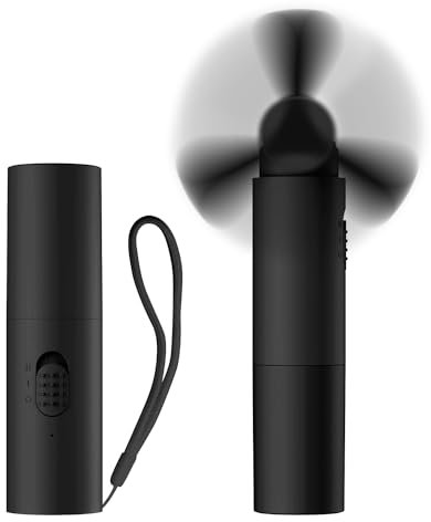 OLV Handheld Mini Fan Portable Rechargeable 3000mAh USB Battery Powered 22+Hrs Runtime Small Hand Held Fan Foldable Pocket Personal Fan Gifts for Women Girls Men Office,Travel,Outdoor - Black