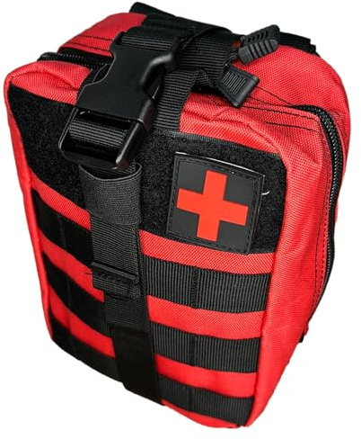 EVS SAFETY Praktische Tasche, Erste Hilfe, Taktische Tasche für Polizei, Security oder für Camping, Jagd, Wandern in fünf Farben (rot)