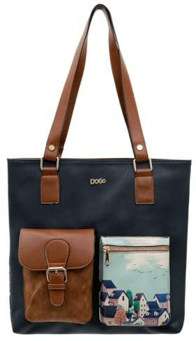 DOGO femmes vegan sac à main pour, Buildings, Einheitsgröße