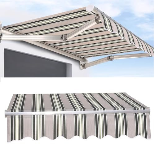 ZDHFFFUK Tenda da Sole Retrattile Manuale/elettrica di Ricambio in Tessuto Tenda da Sole Esterna Impermeabile Tessuto in Poliestere 280 g/m² per tettoia da Balcone, Personalizzabile (Dimensioni: 2x1,