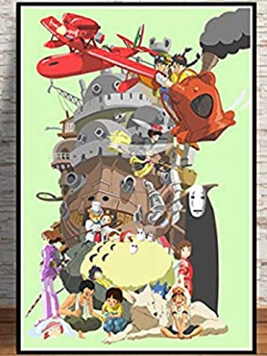 IGHSNZUH Jigsaw Puzzles 1000 Pieces Assempicture Studio Ghibli Tribute Japan Anime Comic Kids for Adults Children Games Educational Toys