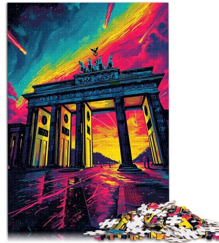 1000-teiliges Puzzle, Brandenburger Tor, Deutschland, für Erwachsene und Kinder ab 12 Jahren, Holzpuzzle, anspruchsvolles Spiel, Größe: 50 x 75 cm