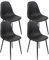 THE SECRET HOME - Conjunto de 2 y 4 Sillas en Polipropileno y Metal/Madera - Asiento de Diseño Ideal para Comedor y Cocina - Varios Modelos (4, Modelo 8 - Negro)