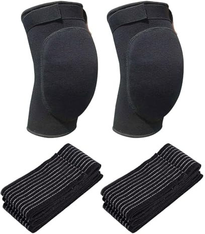 ZGDEIWGF 1 par de rodilleras protectoras y 1 par de coderas, rodilleras de baile, rodilleras deportivas, rodilleras antideslizantes y anticolisión, rodilleras elásticas