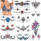 10 Feuilles d'Autocollants De Tatouages Temporaires Sexy Ventre, Cicatrice Couverture De Tatouage Taille Tatouage Amusant, Pour Les Femmes Et Les Filles, Faux Tatouages Corporels Temporaires.