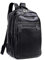 Sac à dos en cuir véritable pour homme - Sac de voyage pour ordinateur portable - Sac d'affaires ou de bureau, noir, 15.6 pouces, Tendance