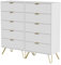 UEV Kommode 2er Set,120 x 34 x 110 cm, Schrank mit 10 Schubladen, Highboard, TV Schrank, Sideboard mit Schubladen, Schmal kommode, Beistellschrank für Wohnzimmer Schlafzimmer Flur (Weiß)