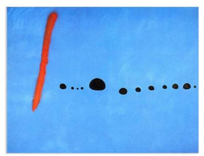 RXNHGJDS Joan Miró Tableau Peintre CéLèBre Reproduction de peintures à l'huile,Bleu II,Affiche Images DéCoratives Pour Salon de Bureau90x70cm(36x28in) Sans cadre