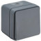 DEBFLEX - Cyklone - Interruptor Conmutador Completo - Interruptor de Pared- Estanco IP55 - Interior/Exterior - Instalación en Superficie - Gris Oscuro - 75 x 75 x 65 mm