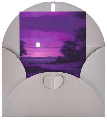 LimPac Purple Twilight Grußkarte für alle Anlässe, 10,2 x 15,2 cm, für Geburtstag, Hochzeit, Dankeskarten, innen unbeschriftet