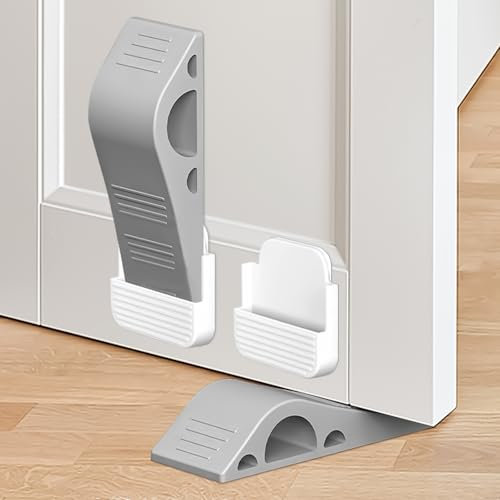 2 Stück Türstopper Boden, Türkeil Gummi Zum Tür Sperren, Rutschfest, Keine Kratzer, Door Stopper mit Aufbewahrungscontainer, Türstopper Keil, für Alle Arten Von Bodenbelägen
