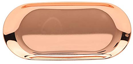 Fdit Metal Storage Tray, Candle Tool Tray Organizer with Exquisite Plating Large Curved Tray for Aromatherapy and Desktop Decorations (Large rose gold)