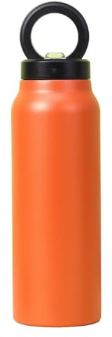 Giwnhvx Bouteille d'eau isotherme orange avec support magnétique pour téléphone, fabriquée en acier inoxydable