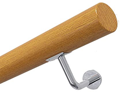 Holztreppen-Handlauf, 1,5 m, Naturholz, Innen-Wandgeländer, einfache Installation, Braun