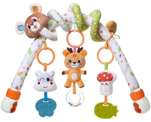 TUMAMA Babybogen Kinderwagen Mit Spirale Spielzeug Baby 0 3 6 9 12 Monate Babybogen Kinderbett Spielzeug Autositz Clip Spielbogen unterwegs sensorisches Rassel Spielzeug Geschenk Neugeborene Kleinkind