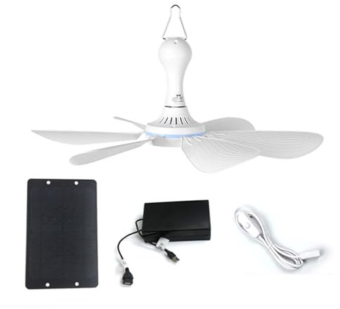Pequeño Ventilador de Techo for Exteriores Ventilador Solar de 6v5w Dura 8 Horas 42 Centímetros de Diámetro 6 Aspas de ABS con Inserto Ventilador for Acampar Adecuado for Metros Cuadrados Pequeños