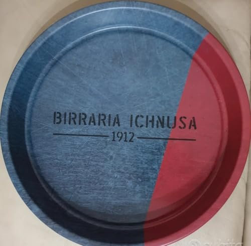 vassoio porta bevande da birra Servizio Bar di metallo pubblicitario Per Birra Ichnusa 1912 Sardegna