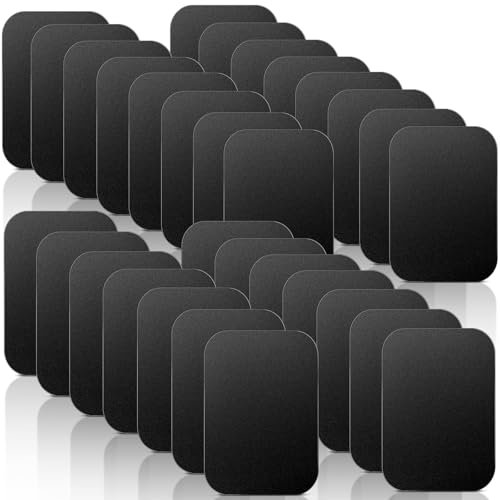 swihorab 30placas de metal autoadhesivas, base adhesiva negra y placa fina para imanes y tonis