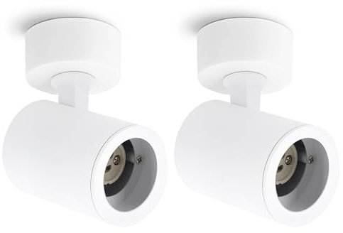 linovum 2 Stück TENJO Wandstrahler Deckenspot schwenkbar weiß rund Fassung für 1x GU10 - Strahler Innen Decke Wand drehbare Spotlampe