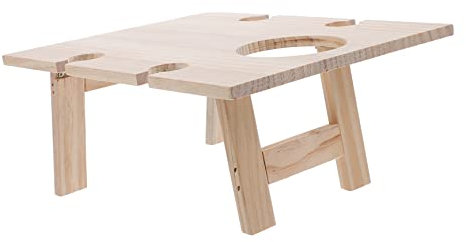 JOINPAYA Klappbarer Weintisch Aus Holz Für Picknick Und Garten Kompakter Outdoor Weinhalter Mit Faltbarem Design Tragbarer Weintisch Für Party Und Camping
