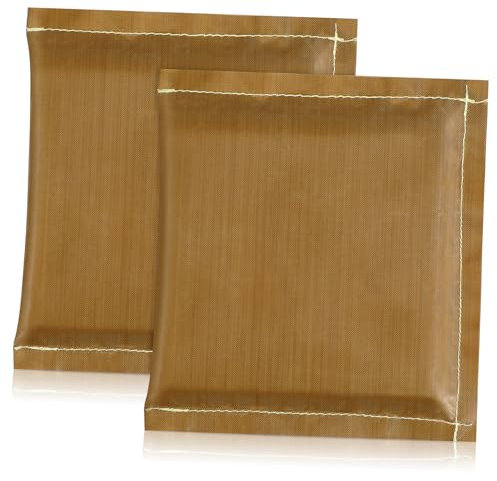 KOCKSHION 2 Stück Hitzebeständige Antihaft Presskissen 5x5 Zoll Braun Wiederverwendbar Für Wärmeübertragung Babykleidung Hüte Und Accessoires