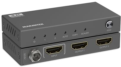 Marmitek Split 612 Pro - HDMI Splitter 4K60 1 EIN 2 Aus UHD HDR EDID TV | HDMI Verteiler 2.0 für 2 Displays, Ultra HD 4K60, HDR, 4:4:4 Chroma, HDCP 2.2, EDID, Downscaler, 18 Gbit/s
