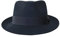 Borges & Scott B&S Premium Doyle - Teardrop Fedora Hut - 100% Wollfilz - perfekt zum Reisen - was-serabweisend - Unisex - 54cm Schwarz